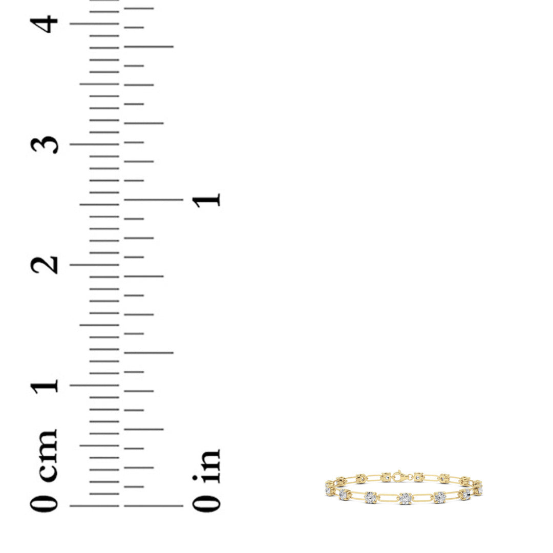 3CTW Round Shaped Lab Grown Diamond (F/VS) Station Bracelet in 14K Gold