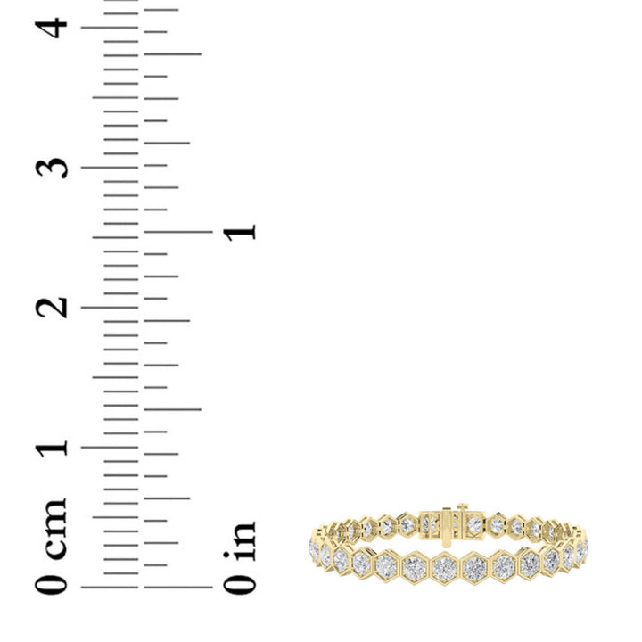 10CTW Round Shaped Lab Grown Diamond (F/VS) Bracelet in 14K Gold