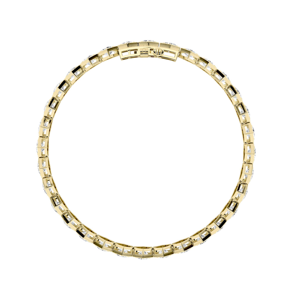10CTW Round Shaped Lab Grown Diamond (F/VS) Bracelet in 14K Gold