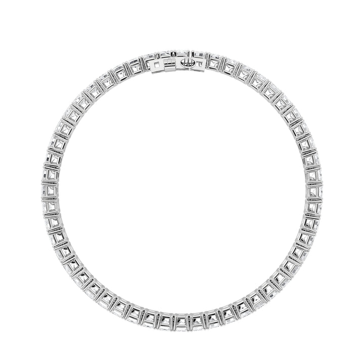 10CTW Emerald Shaped Lab Grown Diamond (F/VS) Bracelet in 14K Gold