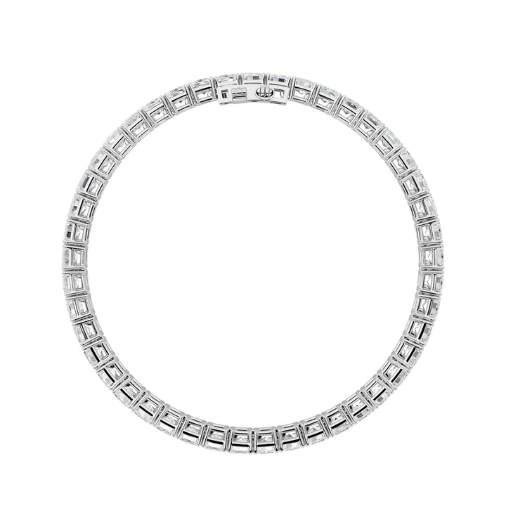 15CTW Emerald Shaped Lab Grown Diamond North South Bracelet in 14K Gold (F/VS)