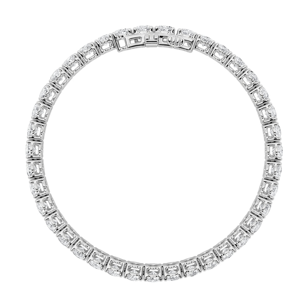 15CTW Oval Shaped Lab Grown Diamond North South Bracelet in 14K Gold (F/VS)