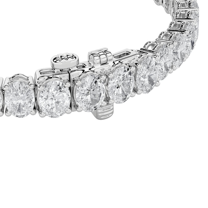 15CTW Oval Shaped Lab Grown Diamond North South Bracelet in 14K Gold (F/VS)