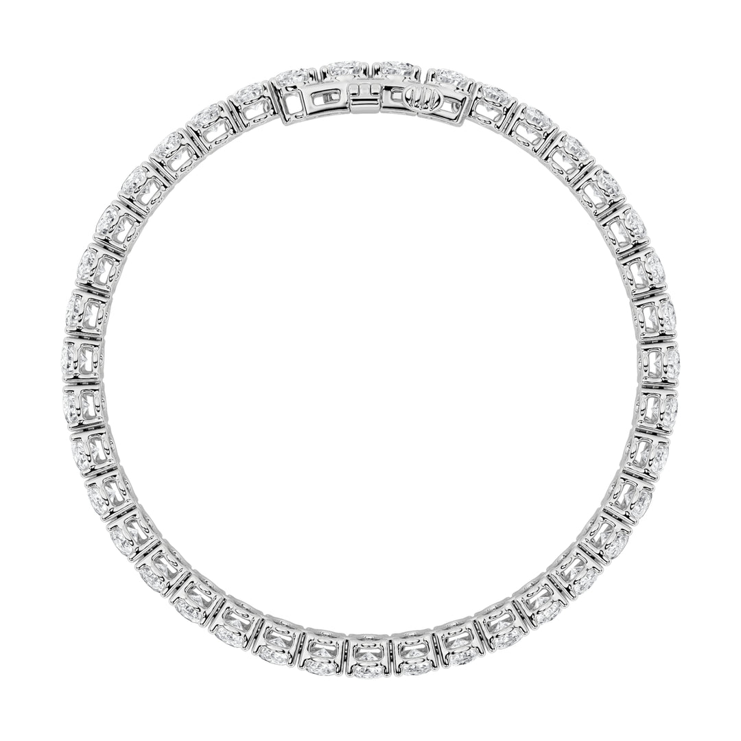 15CTW Oval Shaped Lab Grown Diamond North South Bracelet in 14K Gold (F/VS)