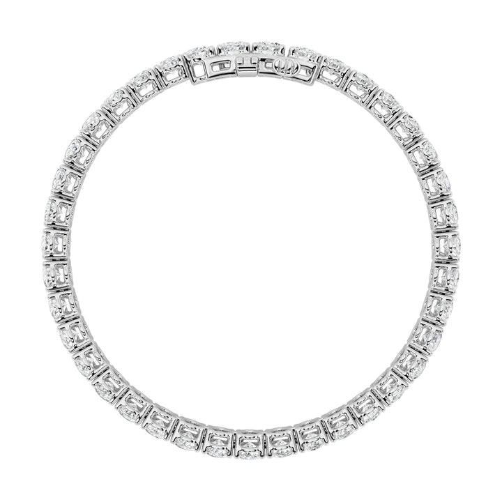 15CTW Oval Shaped Lab Grown Diamond North South Bracelet in 14K Gold (F/VS)