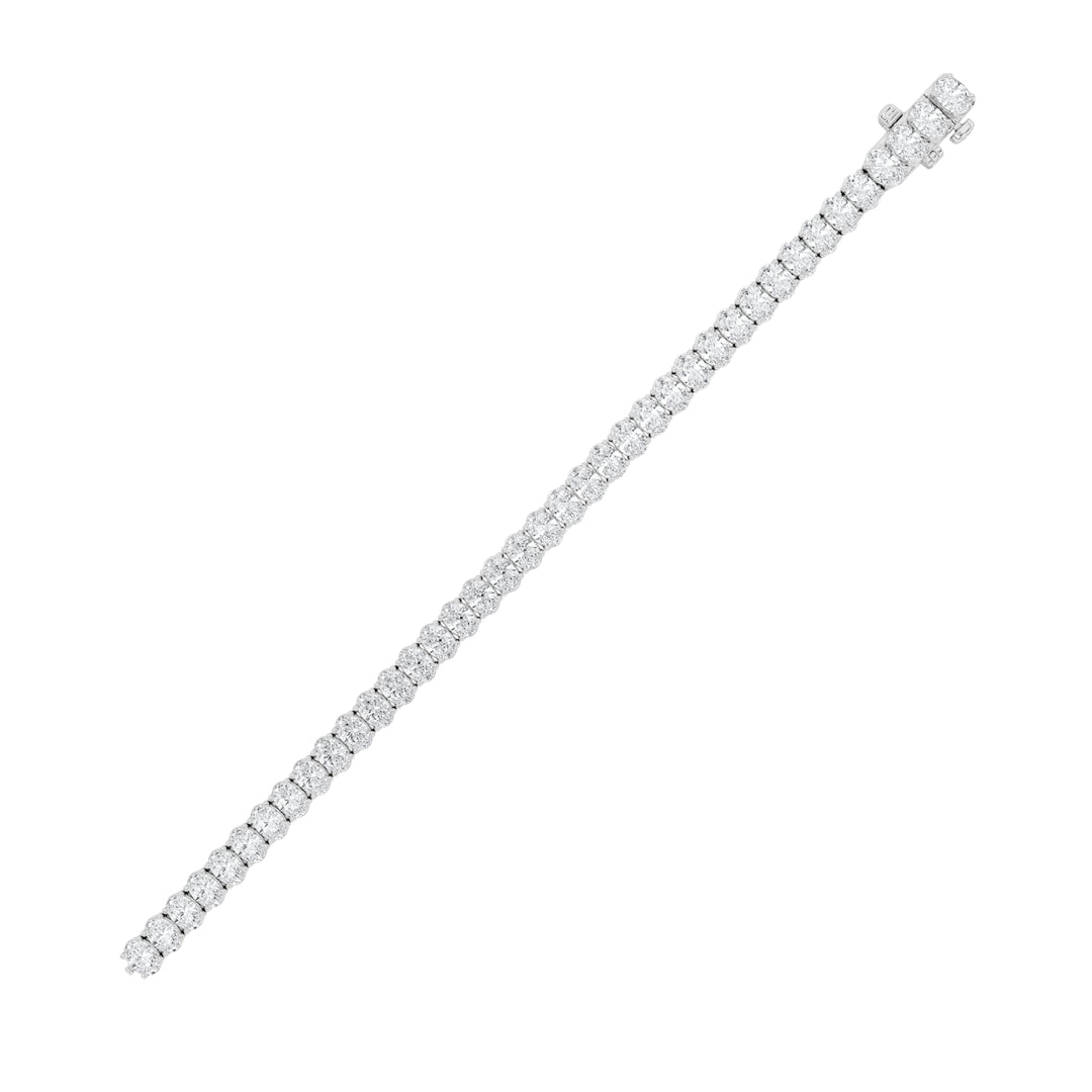 15CTW Oval Shaped Lab Grown Diamond North South Bracelet in 14K Gold (F/VS)