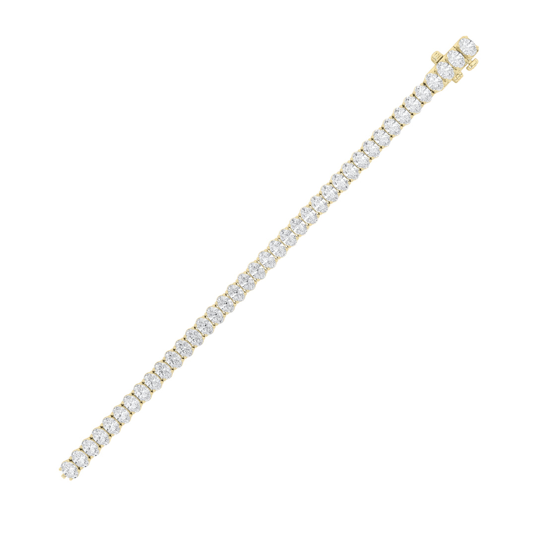 15CTW Oval Shaped Lab Grown Diamond North South Bracelet in 14K Gold (F/VS)