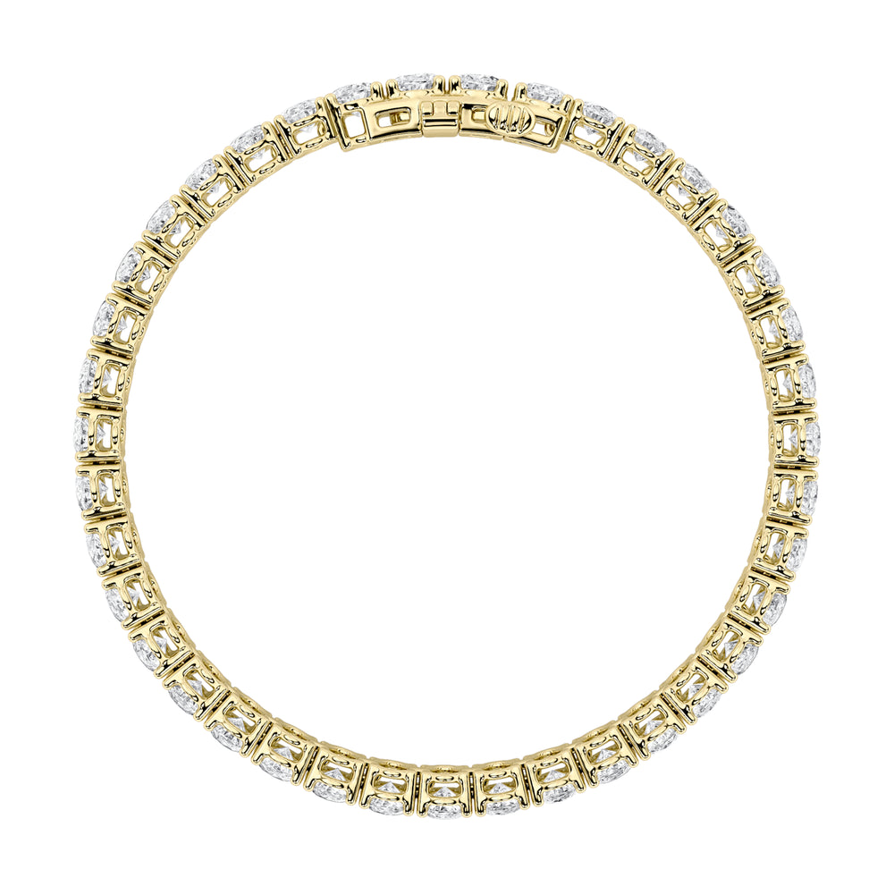 15CTW Oval Shaped Lab Grown Diamond North South Bracelet in 14K Gold (F/VS)