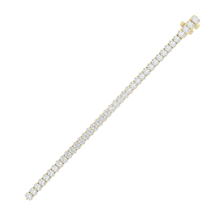 15CTW Oval Shaped Lab Grown Diamond North South Bracelet in 14K Gold (F/VS)