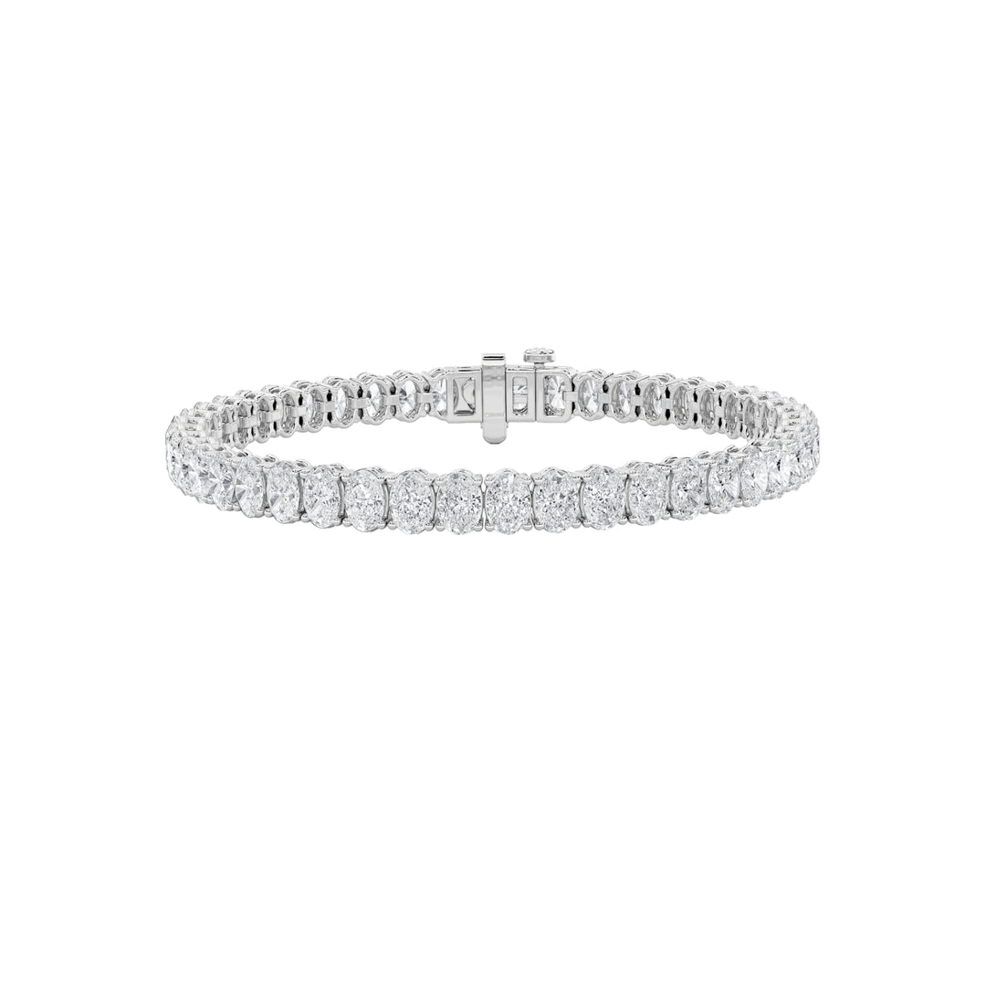 6CTW Oval Shaped Lab Grown Diamond North South Bracelet in 14K Gold (F/VS)