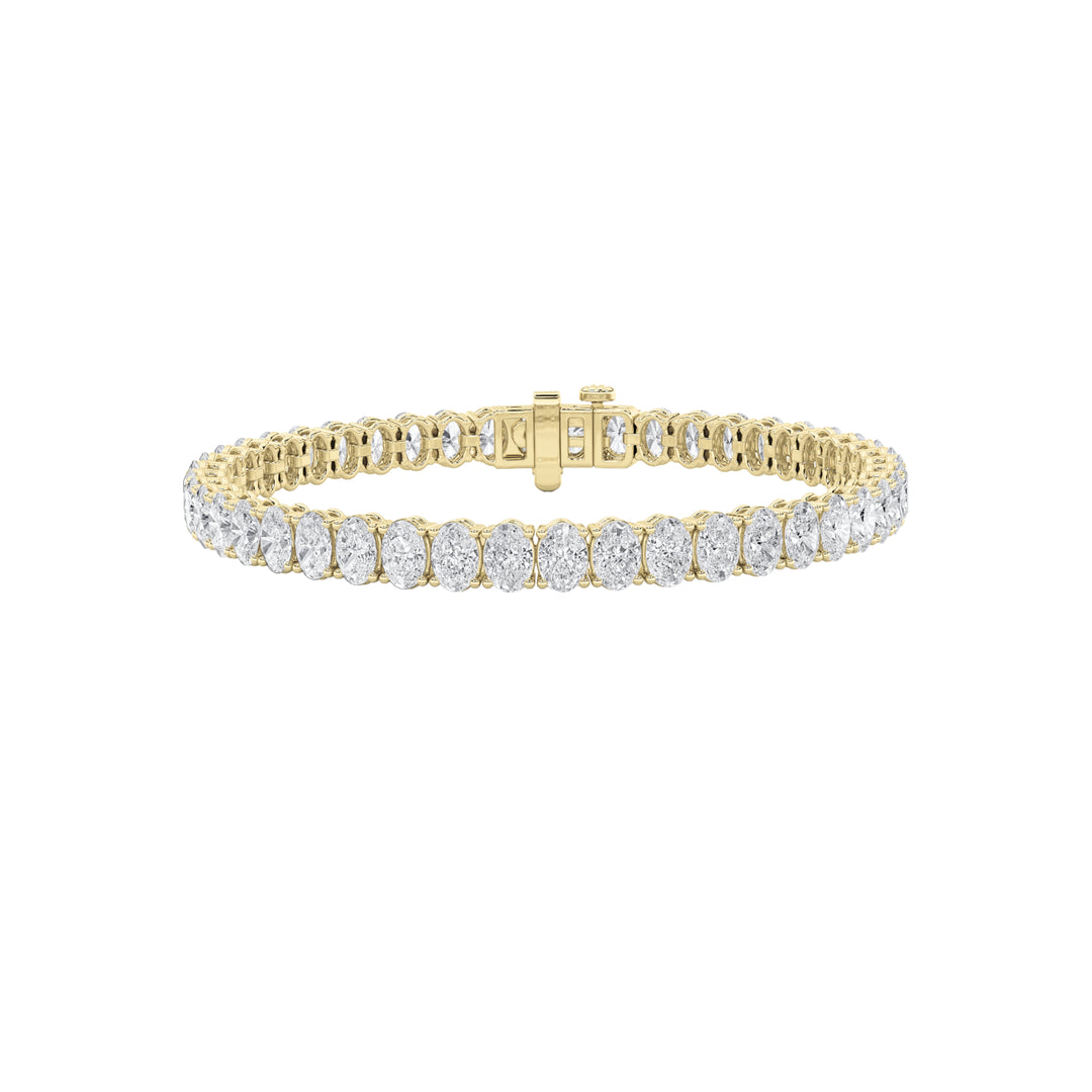 6CTW Oval Shaped Lab Grown Diamond North South Bracelet in 14K Gold (F/VS)