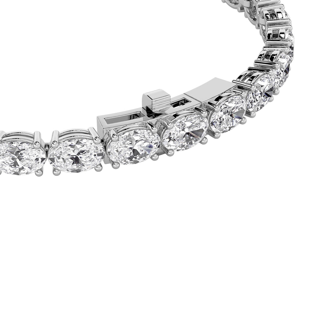 7CTW Oval Shaped Lab Grown Diamond (F/VS) Bracelet in 14K White Gold