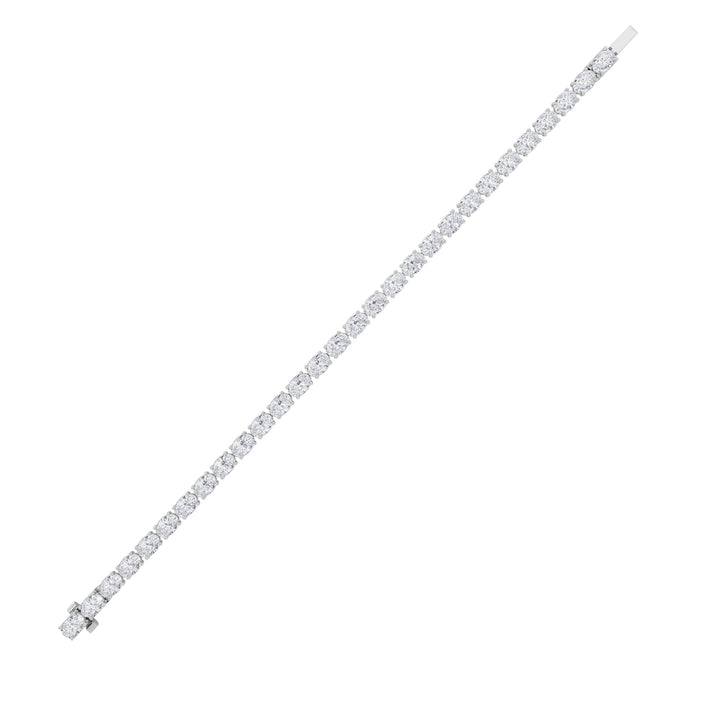 7CTW Oval Shaped Lab Grown Diamond (F/VS) Bracelet in 14K White Gold
