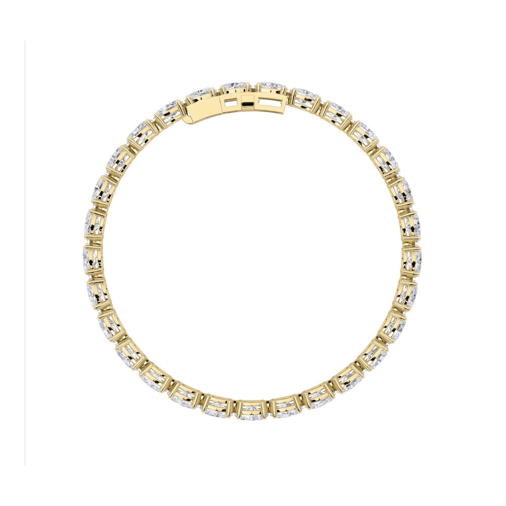 7CTW Oval Shaped Lab Grown Diamond (F/VS) Bracelet in 14K Yellow Gold