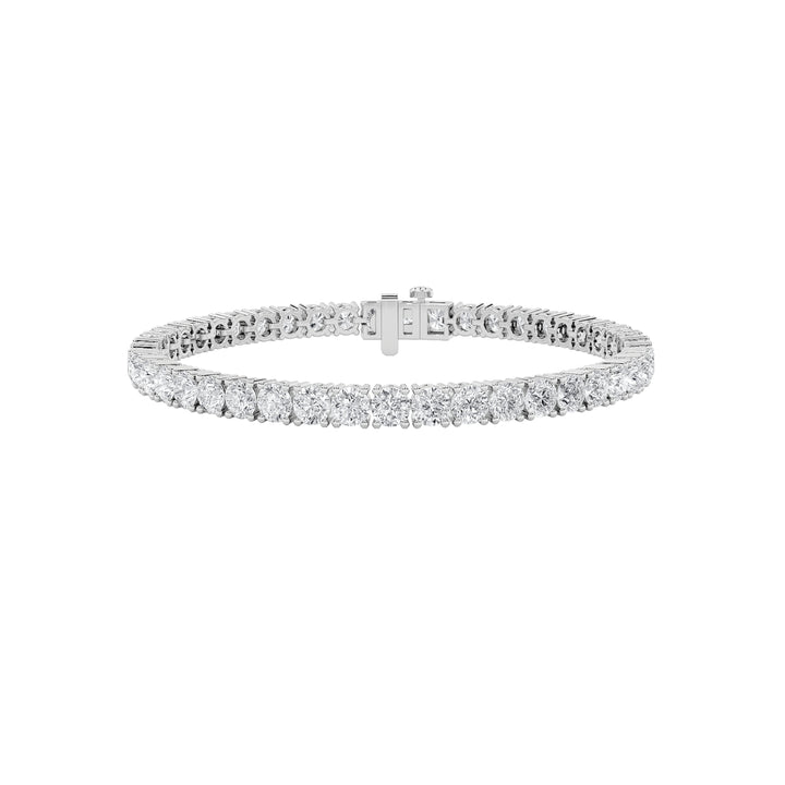 10CTW Round Shaped Lab Grown Diamond Tennis Bracelet in 14K Gold (F/VS)