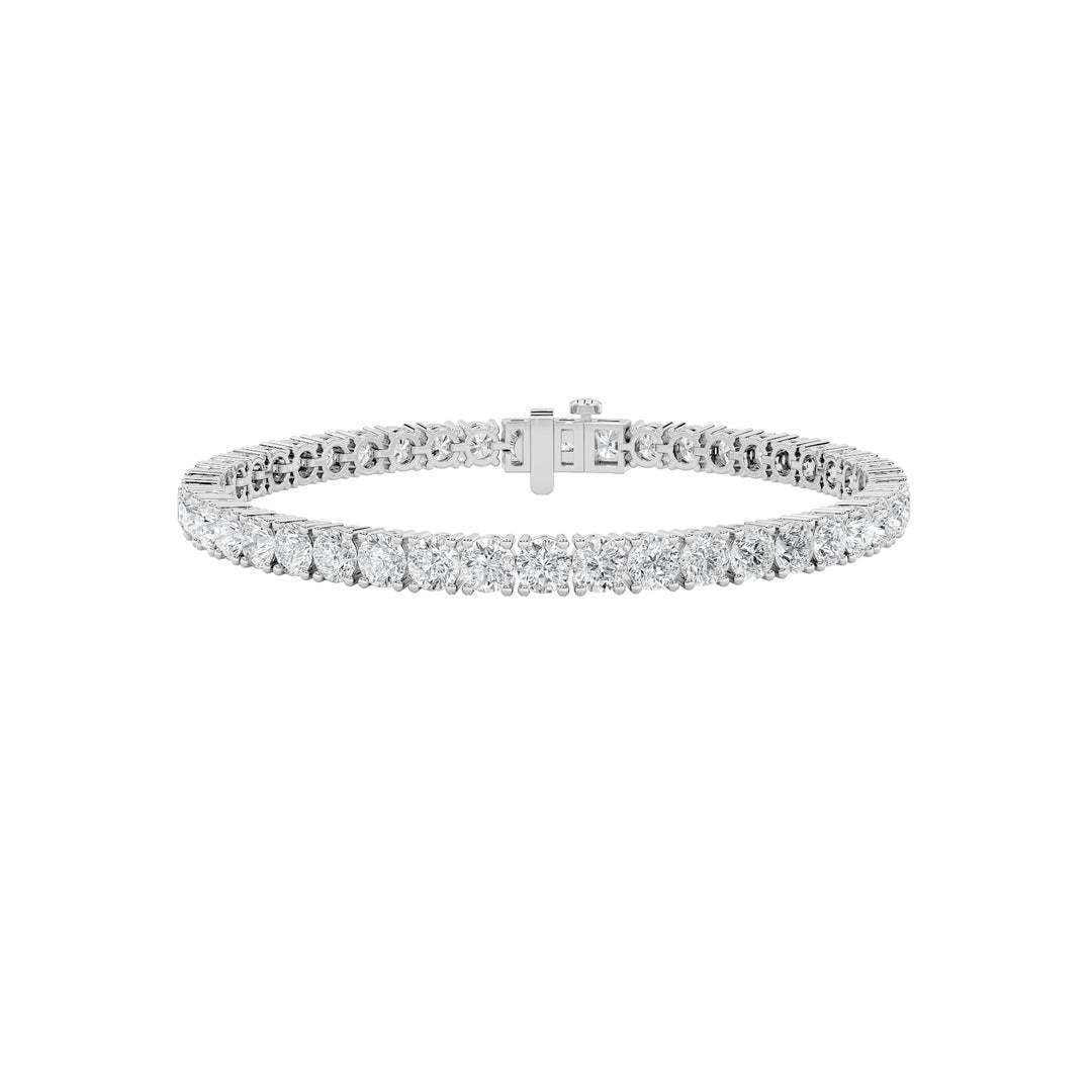 10CTW Round Shaped Lab Grown Diamond Tennis Bracelet in 14K Gold (F/VS)