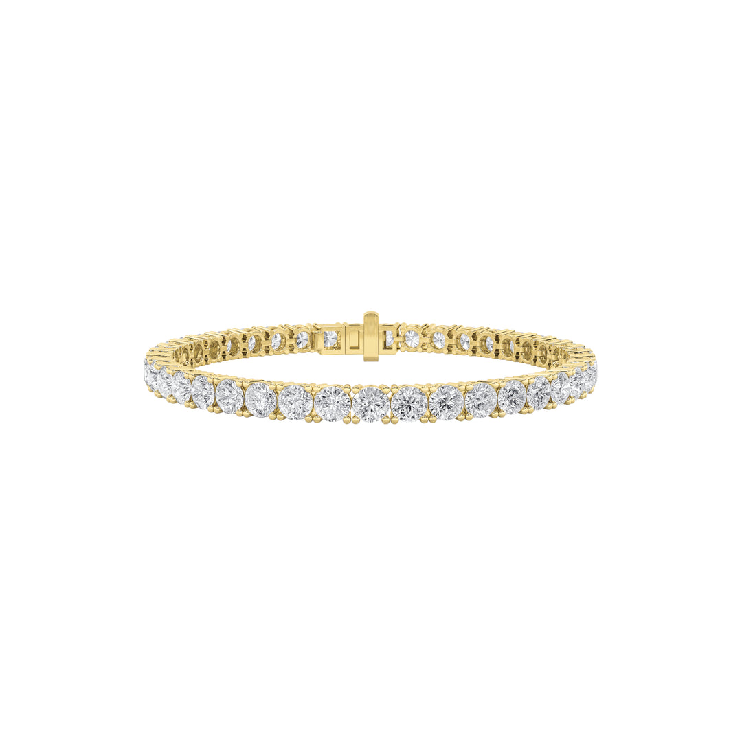 12CTW Round Shaped Lab Grown Diamond Tennis Bracelet in 14K Gold (F/VS)
