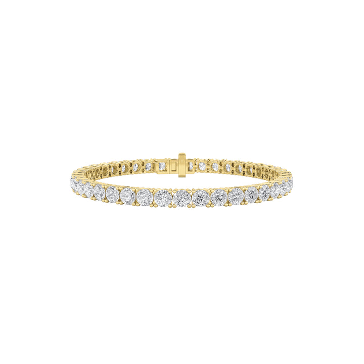 12CTW Round Shaped Lab Grown Diamond Tennis Bracelet in 14K Gold (F/VS)