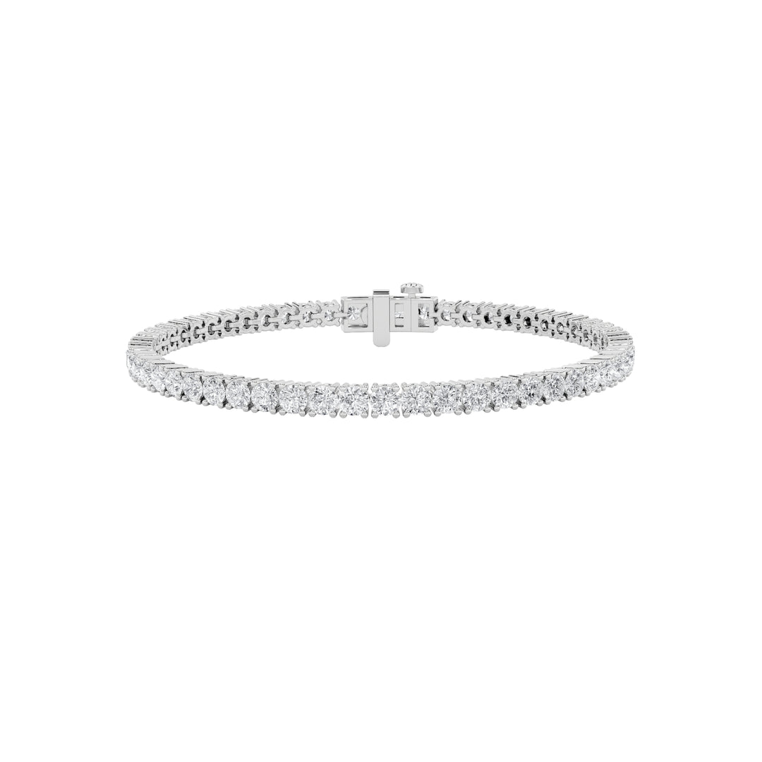 5CTW Round Shaped Lab Grown Diamond (F/VS) Bracelet in 14K White Gold