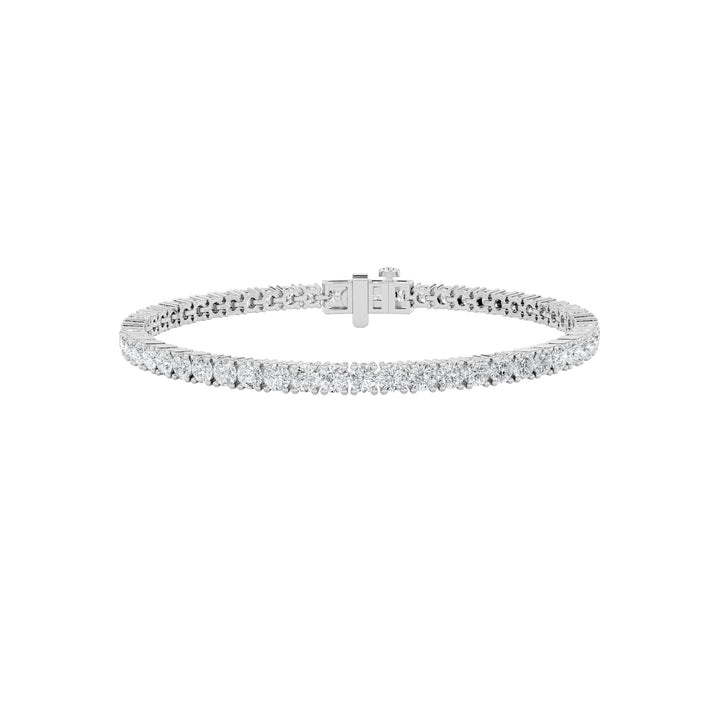 5CTW Round Shaped Lab Grown Diamond (F/VS) Bracelet in 14K White Gold