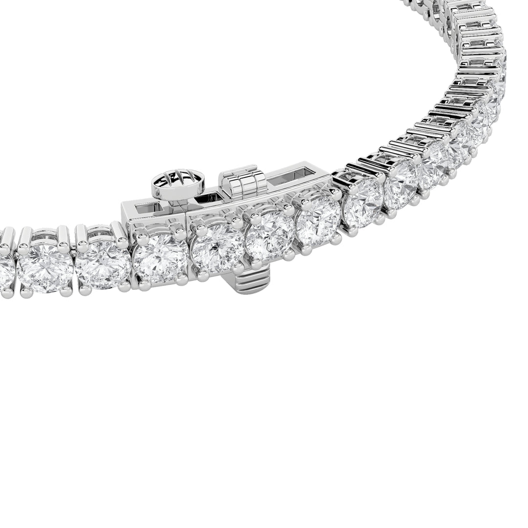 5CTW Round Shaped Lab Grown Diamond (F/VS) Bracelet in 14K White Gold
