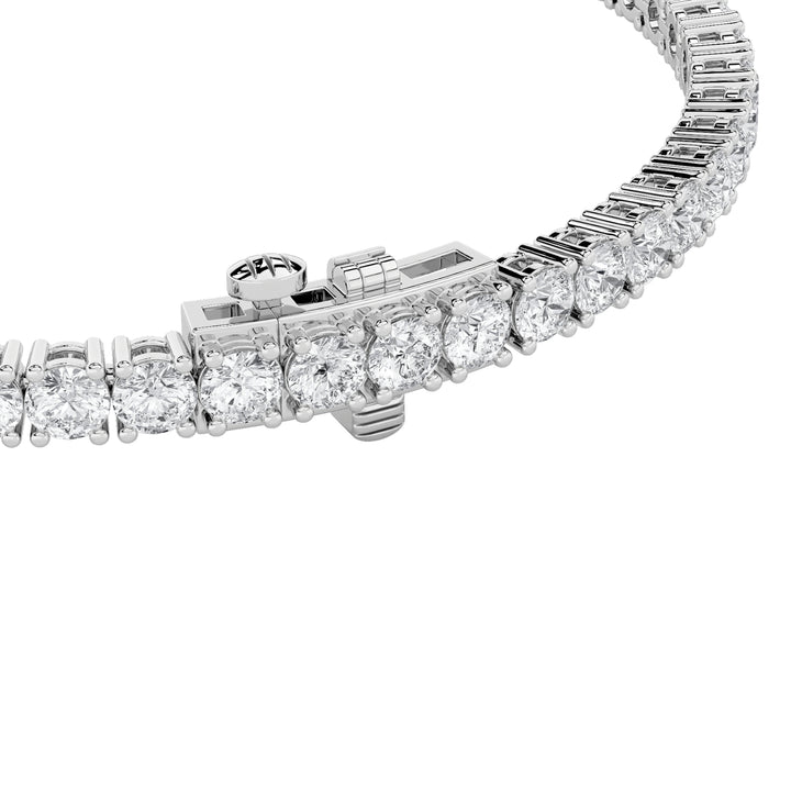 5CTW Round Shaped Lab Grown Diamond (F/VS) Bracelet in 14K White Gold