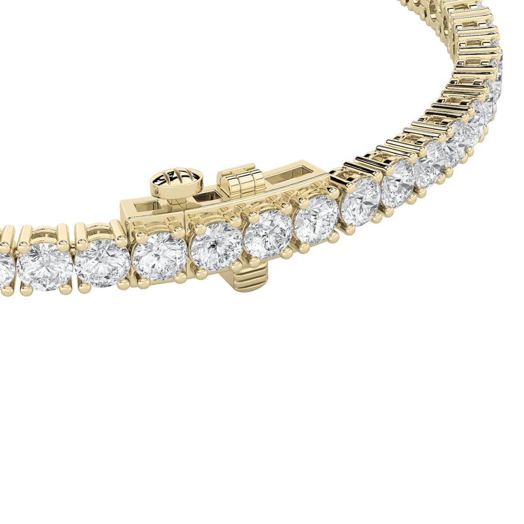 5CTW Round Shaped Lab Grown Diamond Tennis Bracelet in 14K Gold (F/VS)