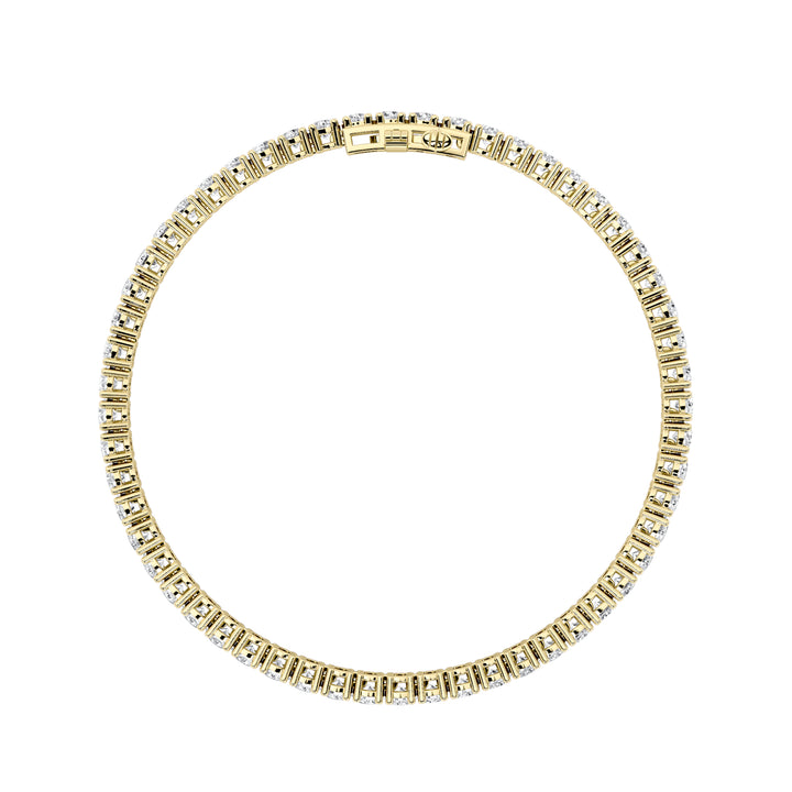 5CTW Round Shaped Lab Grown Diamond Tennis Bracelet in 14K Gold (F/VS)