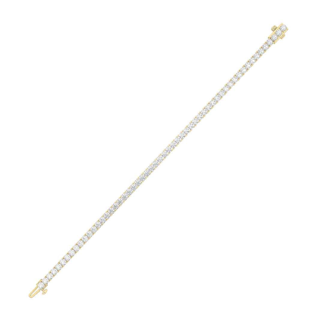 5CTW Round Shaped Lab Grown Diamond Tennis Bracelet in 14K Gold (F/VS)