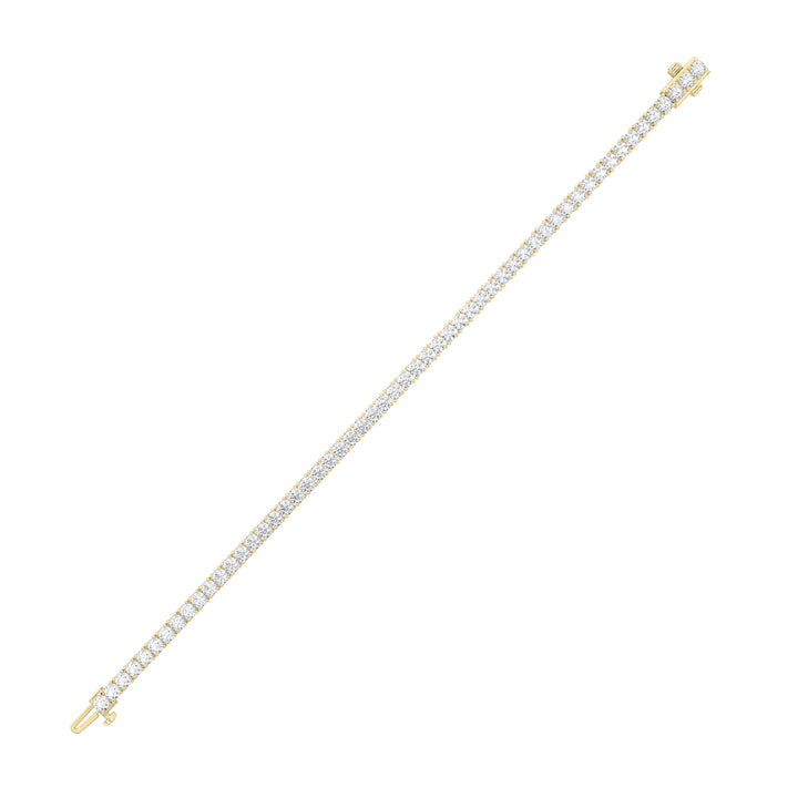 5CTW Round Shaped Lab Grown Diamond Tennis Bracelet in 14K Gold (F/VS)