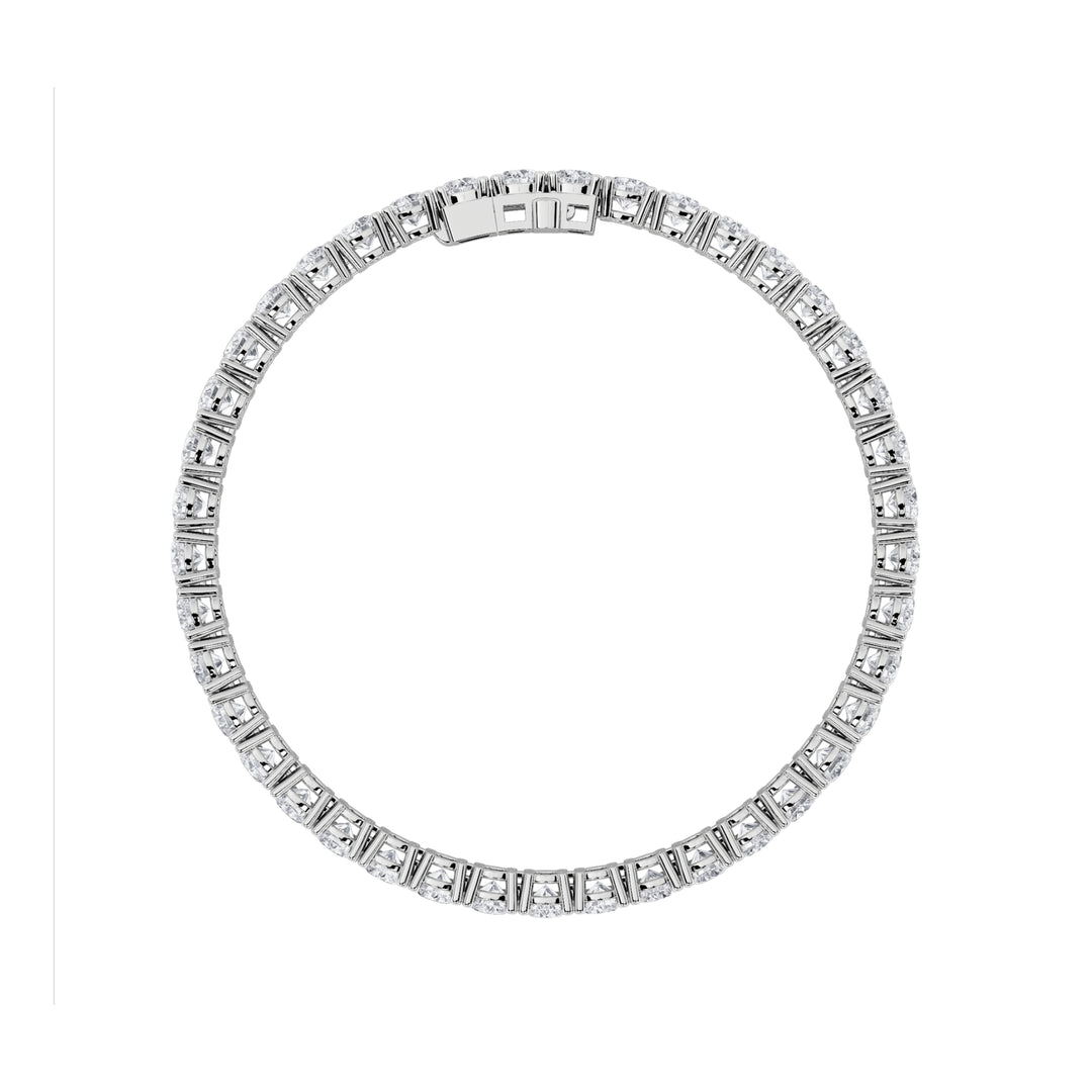 7CTW Round Shaped Lab Grown Diamond Tennis Bracelet in 14K Gold (F/VS)