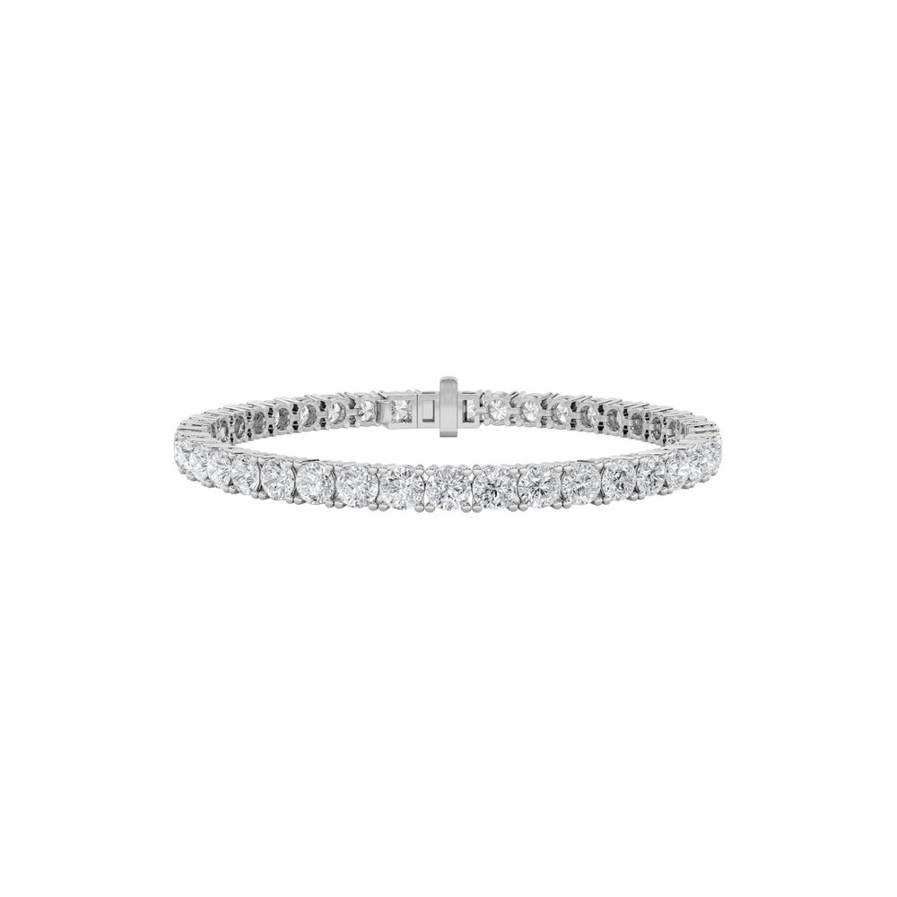 7CTW Round Shaped Lab Grown Diamond Tennis Bracelet in 14K Gold (F/VS)