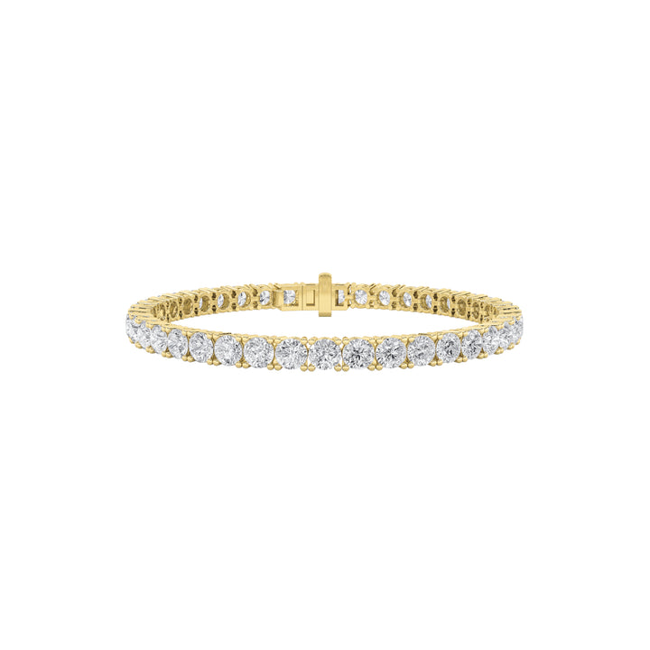 7CTW Round Shaped Lab Grown Diamond Tennis Bracelet in 14K Gold (F/VS)