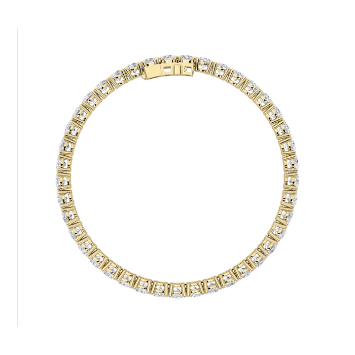 7CTW Round Shaped Lab Grown Diamond Tennis Bracelet in 14K Gold (F/VS)