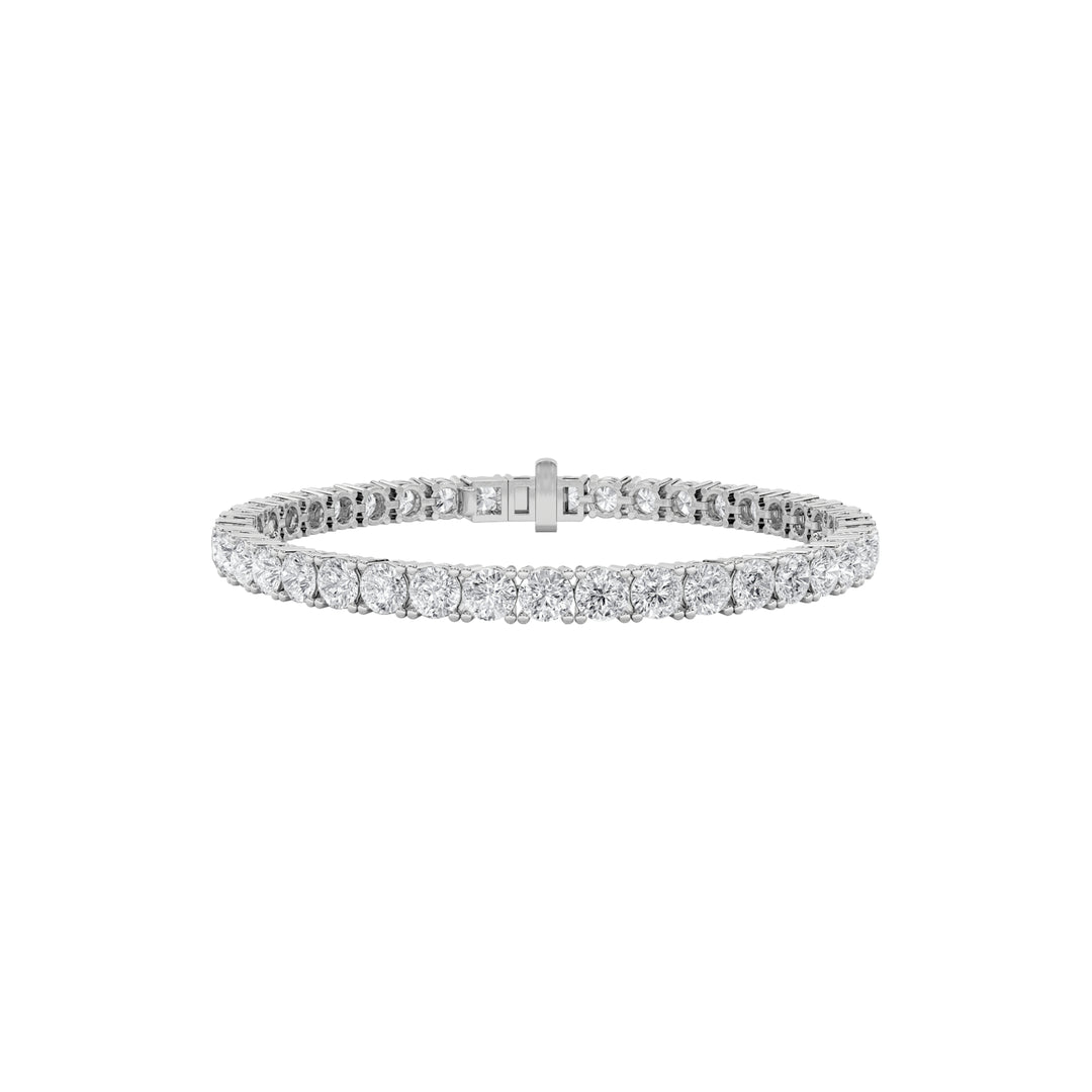 9CTW Round Shaped Lab Grown Diamond (F/VS) Bracelet in 14K White Gold