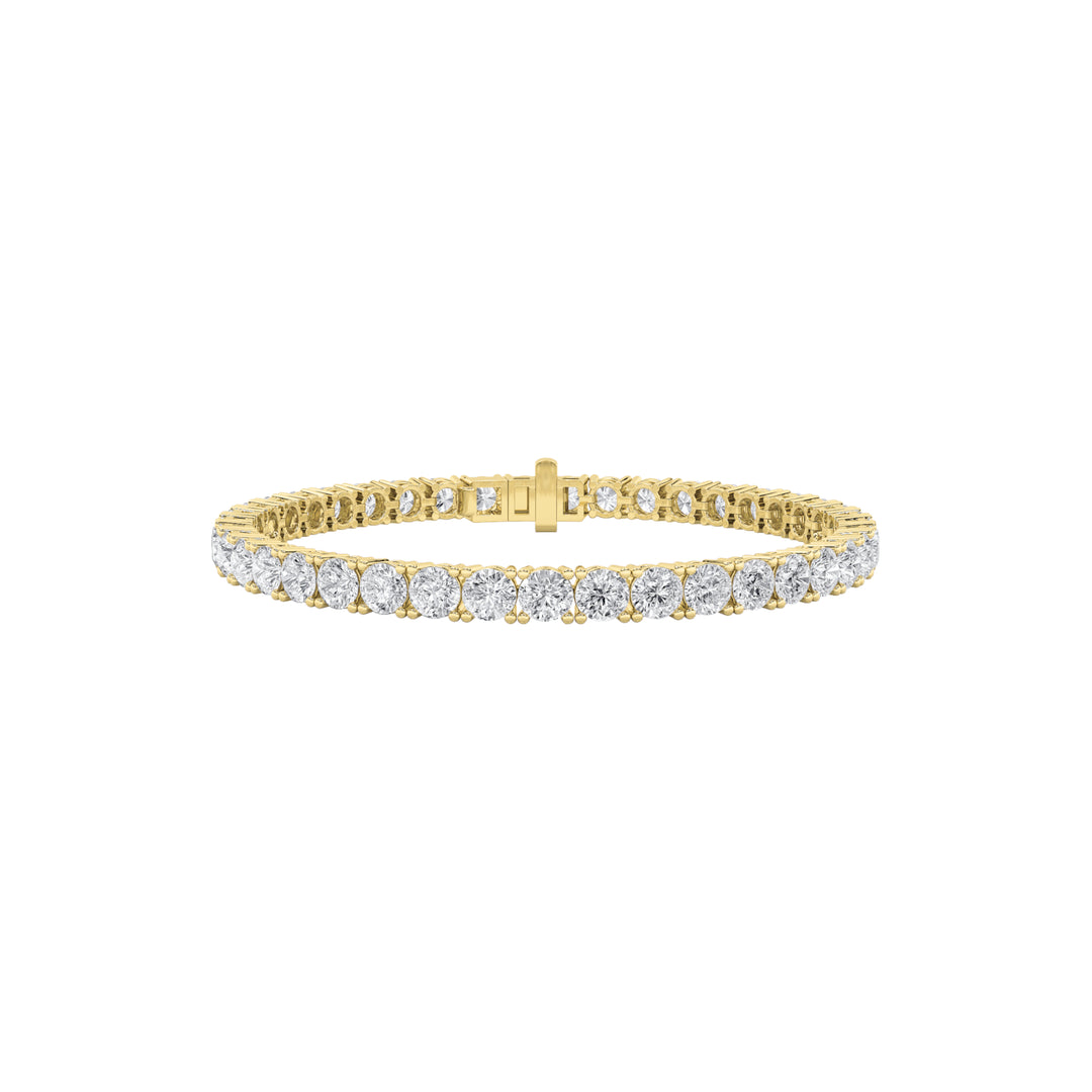 9CTW Round Shaped Lab Grown Diamond Tennis Bracelet in 14K Gold (F/VS)