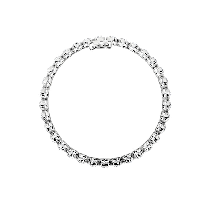 10CTW Round Shaped Lab Grown Diamond (F/VS) East West Bezel Set Bracelet in 14K Gold