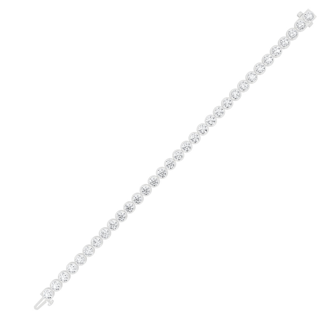 10CTW Round Shaped Lab Grown Diamond (F/VS) East West Bezel Set Bracelet in 14K Gold