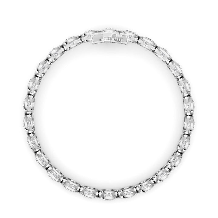 15CTW Round Lab Grown Diamond (F/VS ) Bezel Set Bracelet in 14K Gold