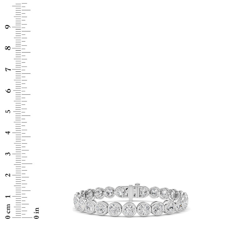 15CTW Round Lab Grown Diamond (F/VS ) Bezel Set Bracelet in 14K Gold