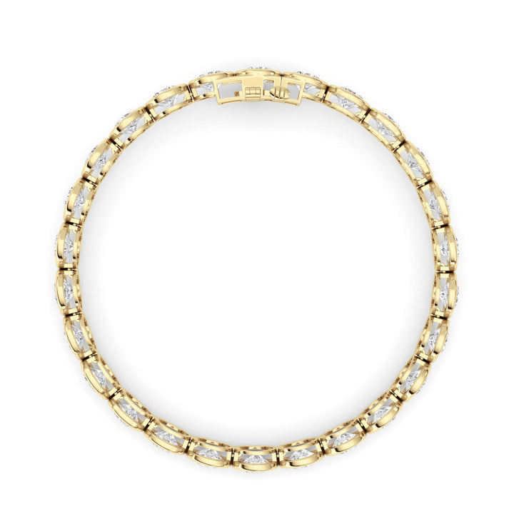 15CTW Round Lab Grown Diamond (F/VS ) Bezel Set Bracelet in 14K Gold