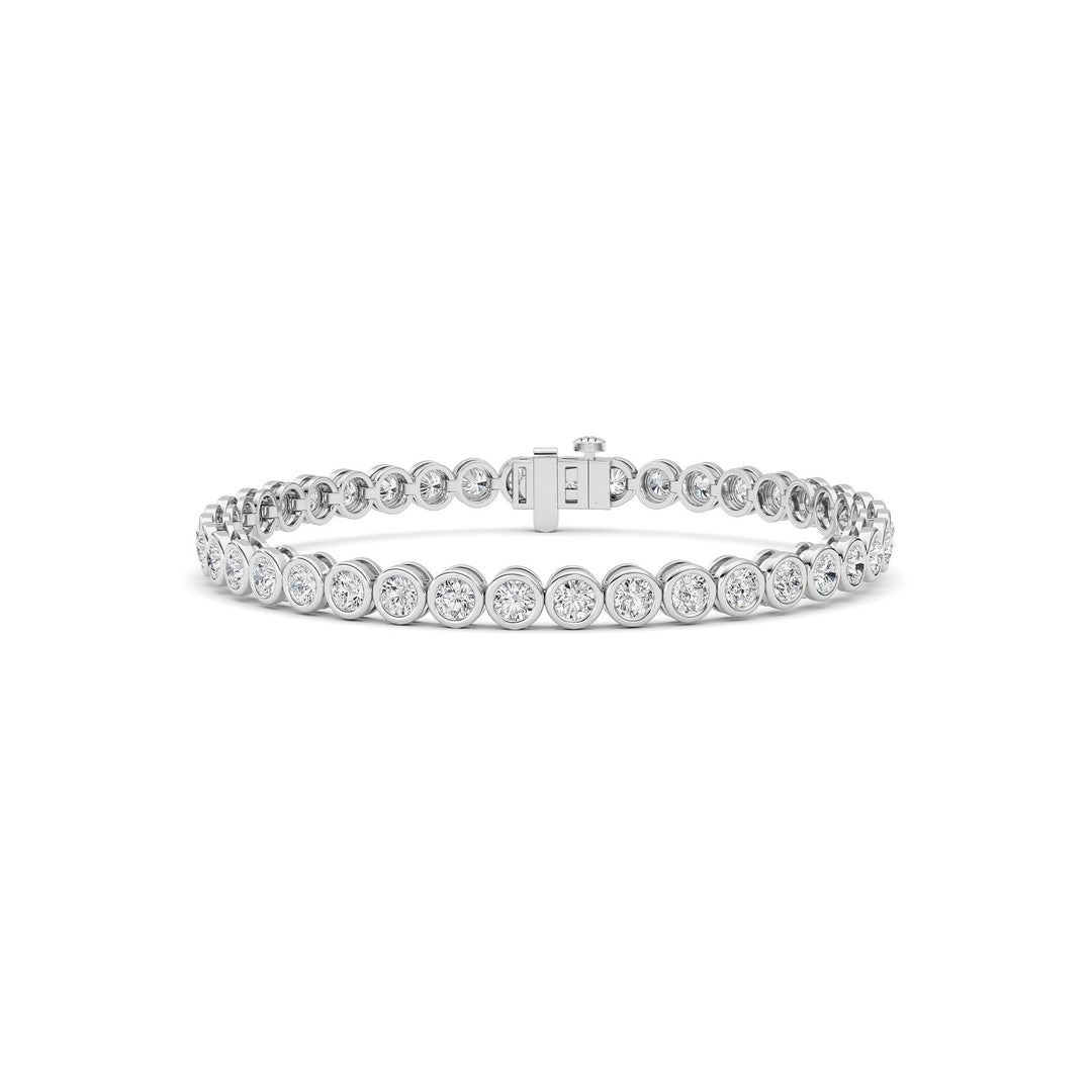 5CTW Round Lab Grown Diamond (F/VS ) Bezel Set Bracelet in 14K Gold