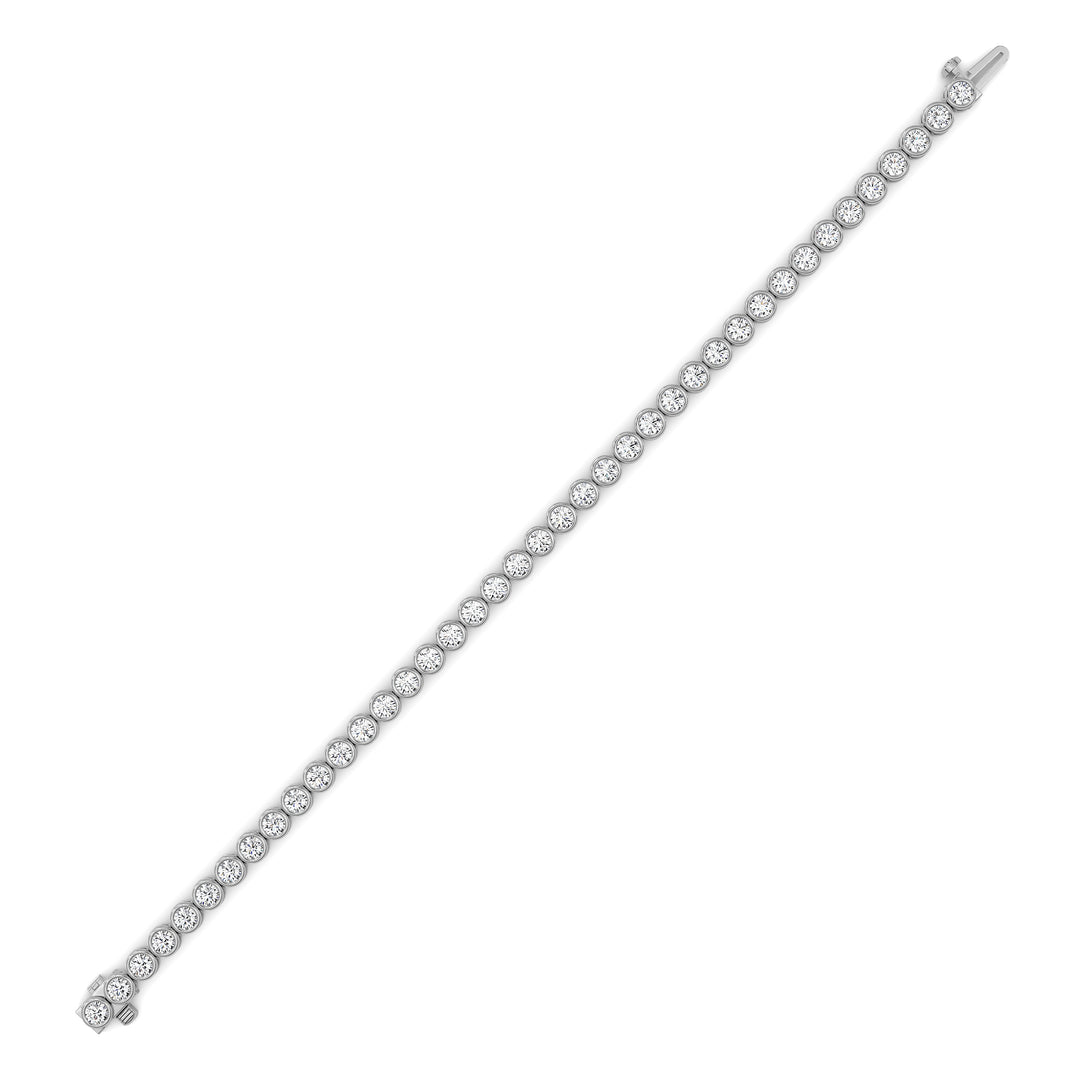 5CTW Round Lab Grown Diamond (F/VS ) Bezel Set Bracelet in 14K Gold