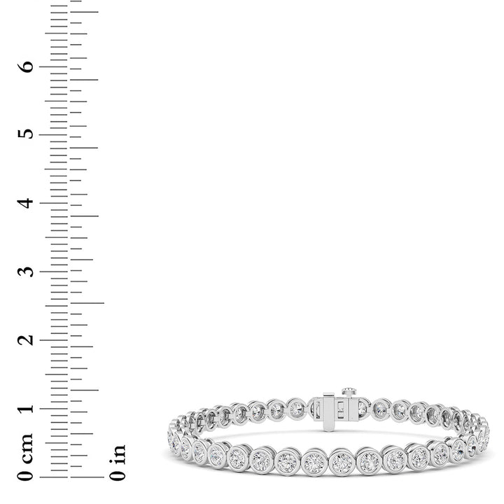 5CTW Round Lab Grown Diamond (F/VS ) Bezel Set Bracelet in 14K Gold