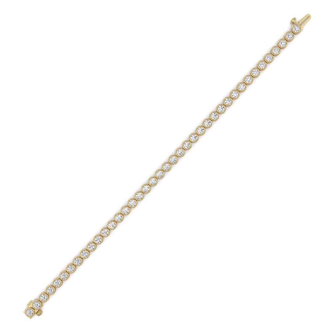 5CTW Round Lab Grown Diamond (F/VS ) Bezel Set Bracelet in 14K Gold
