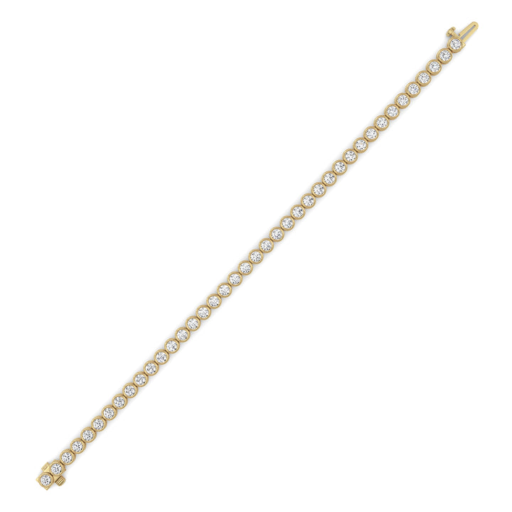 5CTW Round Lab Grown Diamond (F/VS ) Bezel Set Bracelet in 14K Gold