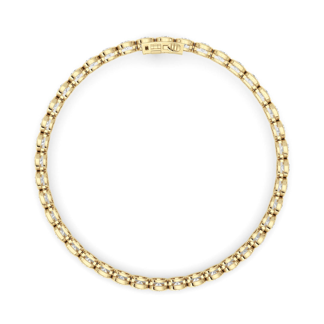 5CTW Round Lab Grown Diamond (F/VS ) Bezel Set Bracelet in 14K Gold