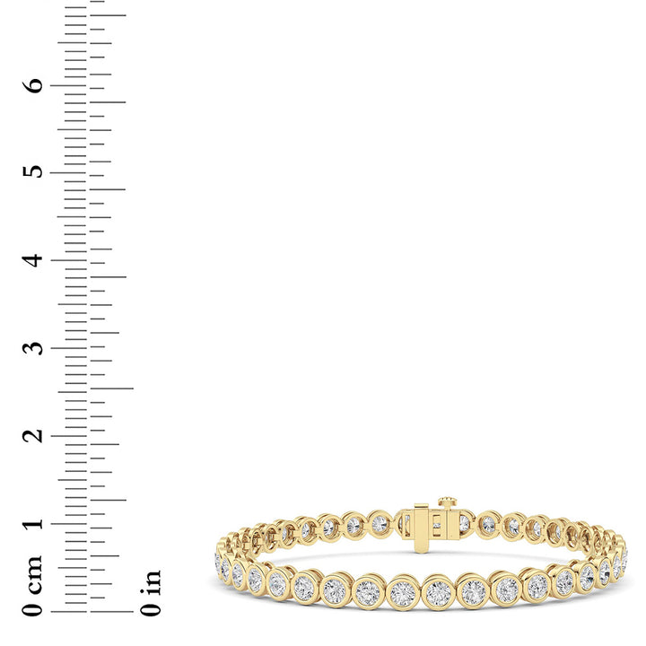 5CTW Round Lab Grown Diamond (F/VS ) Bezel Set Bracelet in 14K Gold