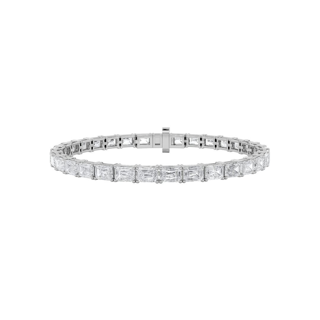 8.5CTW Emerald Shaped Lab Grown Diamond East & West Bracelet in 14K Gold (F/VS)