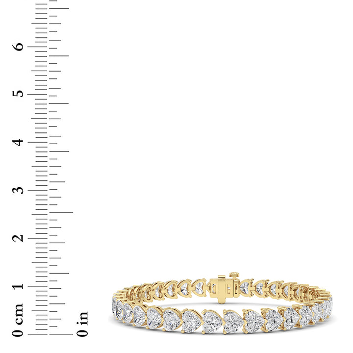 18CTW Heart Lab Grown Diamond (F/VS ) Bracelet Bracelet in 14K Gold
